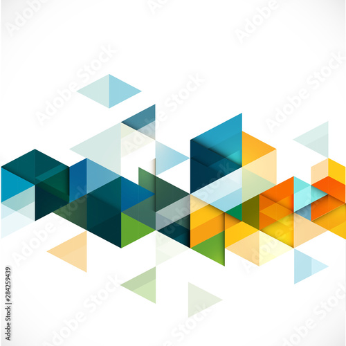 Fototapeta Abstrakcjonistyczny kolorowy geometryczny nowożytny szablon dla biznesu lub technologii prezentaci, wektorowa ilustracja