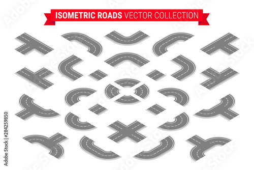 Isometric roads set