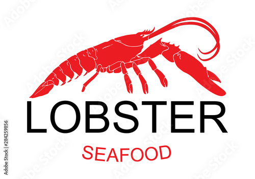 Lobster Silhouette Icon on White Background. Vector - Vector