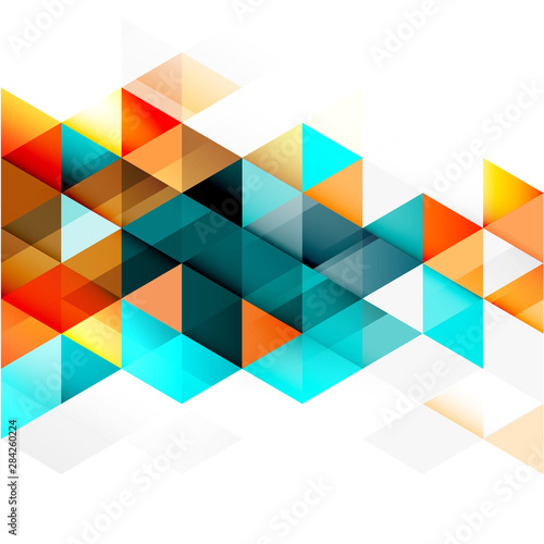 Abstract colorful geometric and modern overlapping triangles on white. Modern background for business or technology presentation, app cover, online presentation website element, vector illustration
