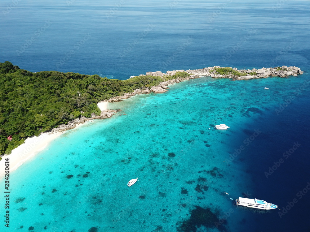 Aerial view of Similan island in Thailand Aerial view of Similan island in Thailand