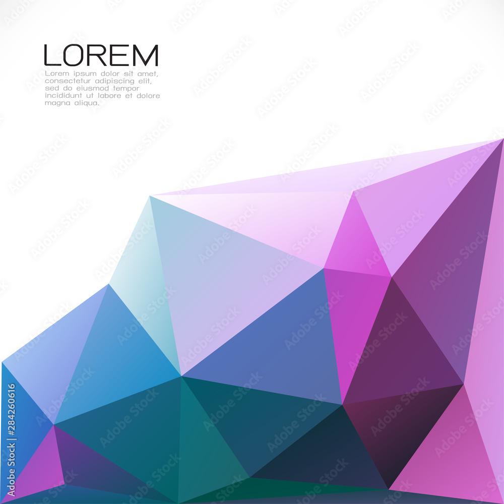 Fototapeta premium Abstract colorful geometric template on down position with space for text on white background. Modern background for business or technology presentation