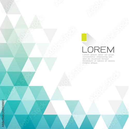 Abstract fade triangle with white space for text. Modern background for business or technology presentation. vector illustration