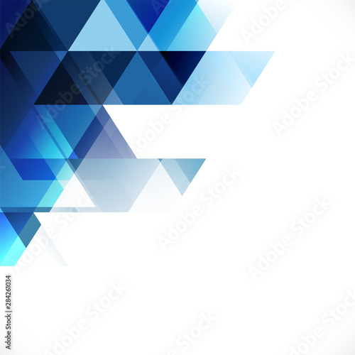 Abstract blue tone geometric layout template and modern overlapping with white space on side position. Modern background for business or technology, cover, online presentation, vector illustration