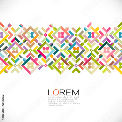 Abstract strip colorful and creative geometric with a variety pattern for leaflet business cover page, brochure, flyer, poster layout. vector illustration