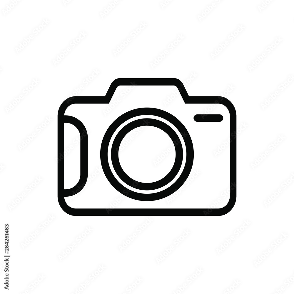 Photo camera vector icon, line icon Photo camera vector icon, line icon