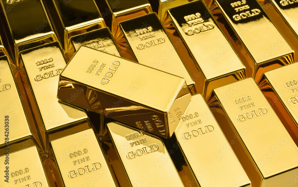 Stack of gold bars. Financial concepts. Stack of gold bars. Financial concepts.