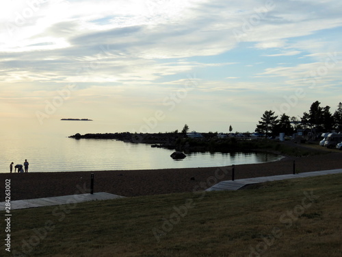 Beach right outside of Kristinehamn with a sunset photo