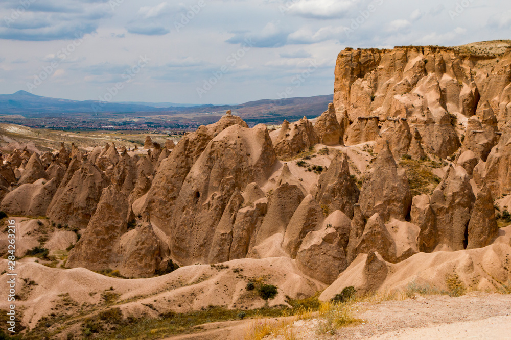 Rock formations in Zelve Valley, Cappadocia, Turkey