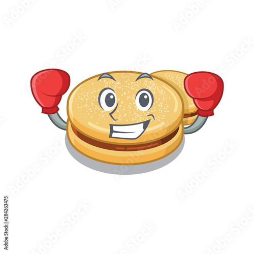 Boxing alfajores cartoon in the a jar