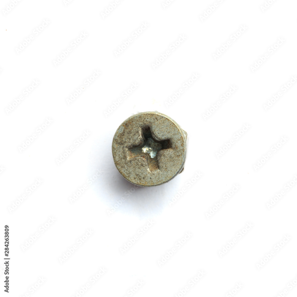 Screw heads, nuts, rivets isolated on white. Screw heads, nuts, rivets isolated on white.