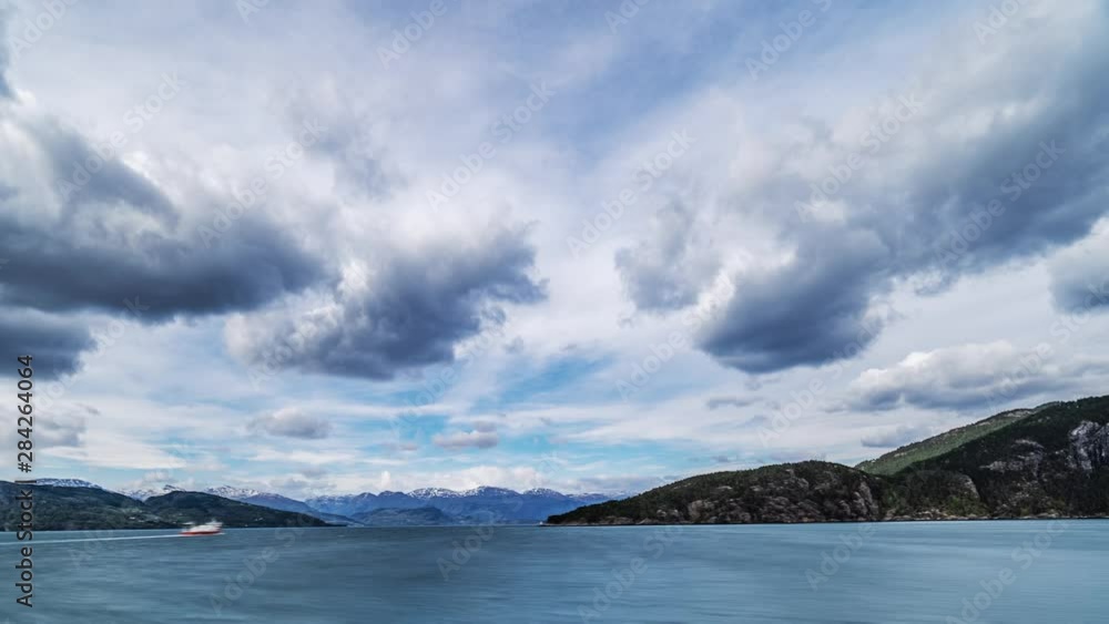 Clouds passing above the Hardangerfjord. A left panning hyper-lapse. Clouds passing above the Hardangerfjord. A left panning hyper-lapse.