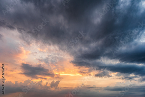 Light in the Dark and Dramatic Storm Clouds during sunset
