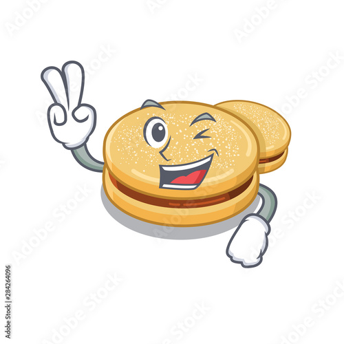 Two finger alfajores with in the cartoon shape