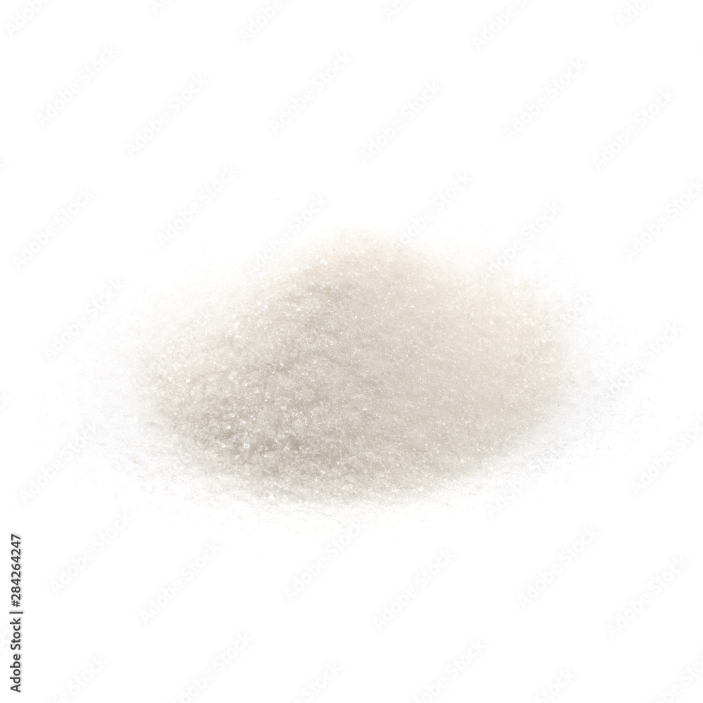 Heap of sugar on white background isolated - Image Heap of sugar on white background isolated - Image