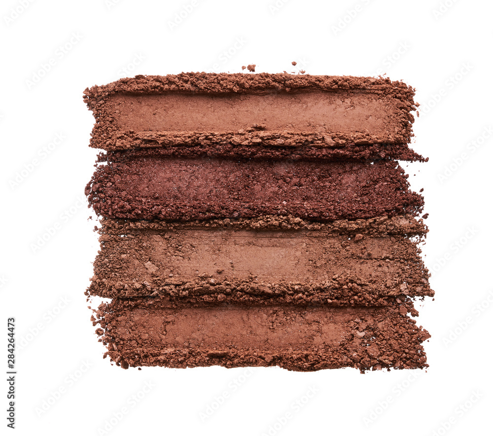 Broken eyeshadows in trendy shades isolated on white background Broken eyeshadows in trendy shades isolated on white background