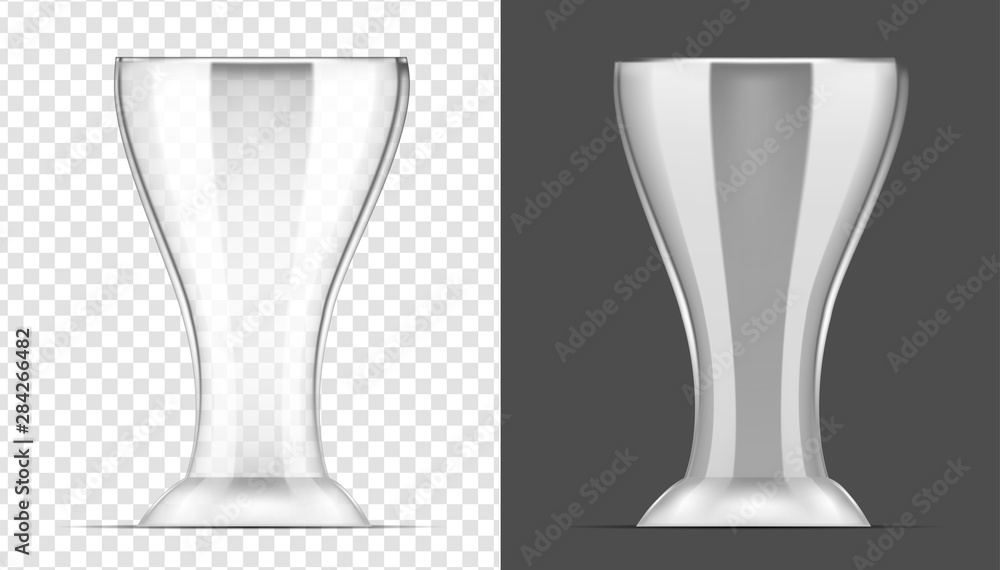 Glass transparent vase. Vector realistic image Glass transparent vase. Vector realistic image