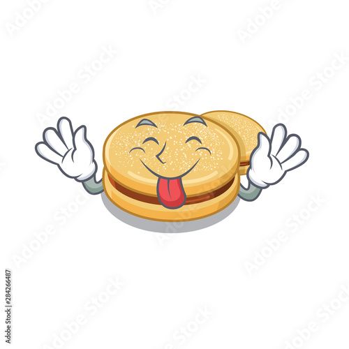 Tongue out alfajores isolated with in the mascot