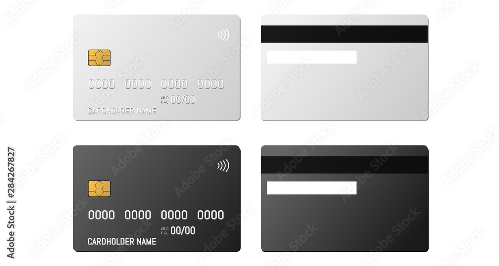 Fototapeta premium Credit plastic card with emv chip. Contactless payment
