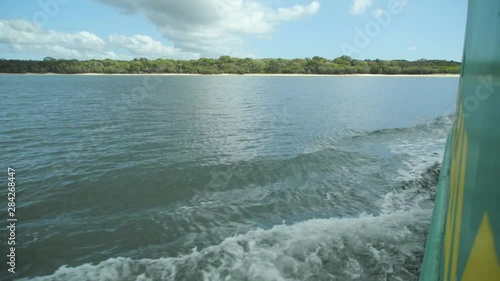 Slow motion footage of the barges and ferry services running from River Heads to Fraser Island photo
