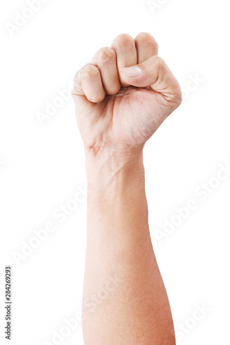 Man hand gestures isolated over the white background. Zombie Hands.