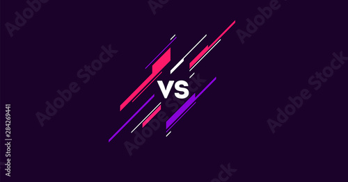 versus logo in dark background with simple elements. Flat design. vs letters for sports and fight competition. MMA, Battle, vs match, game concept competitive vs. eps 10 Vector illustration