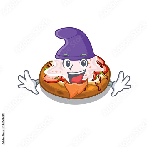 Elf bruschetta served above the mascot board