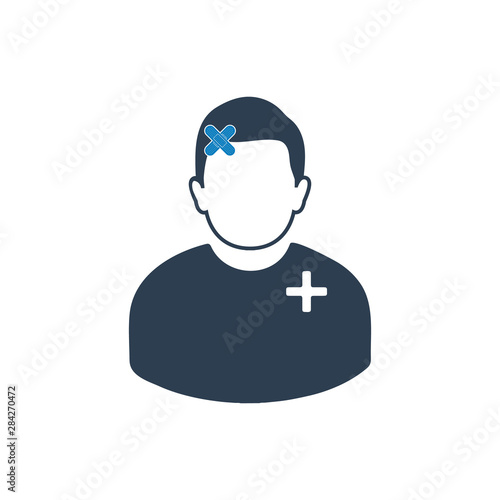 Injured man icon. Flat style vector EPS.