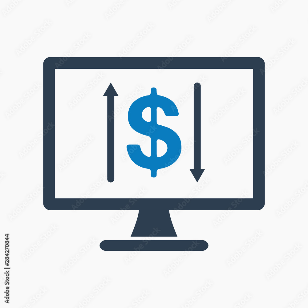 Online transaction icon. Flat style vector EPS. Online transaction icon. Flat style vector EPS.