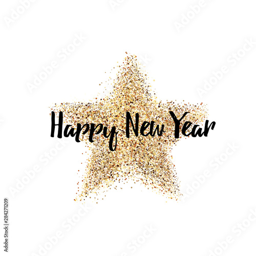 Happy new year postcard decoration with confetti