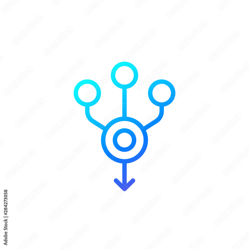 consolidate or merge line icon on white consolidate or merge line icon on white