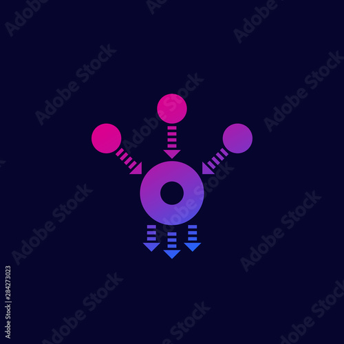 consolidation or merge icon with gradient