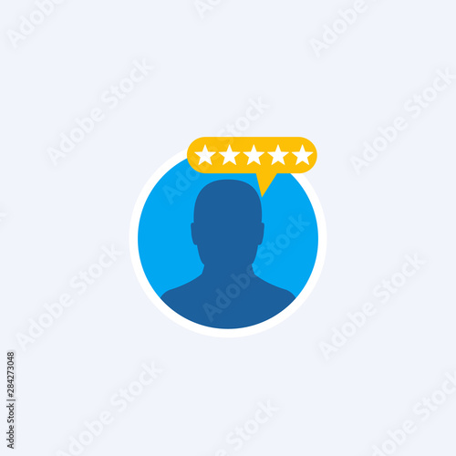 Customer review, rating vector flat icon