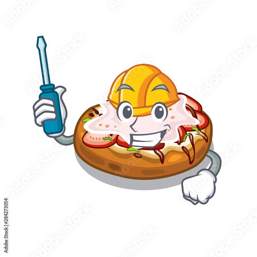 Automotive bruschetta isolated with in the character