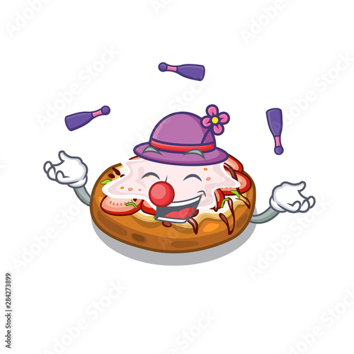 Juggling bruschetta isolated with in the character