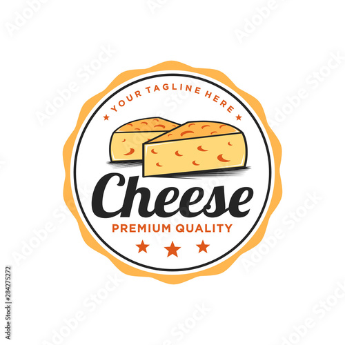 Cheese badge simple logo design inspiration