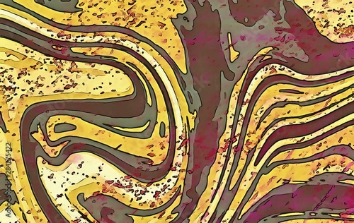 Grunge abstract marble acrylic background. Vintage style artwork, scratched elements. Curves and waves.