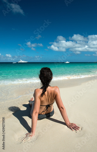 Woman at Anguilla island, caribbean