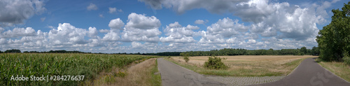 Diever Drente Netherlands fields and road panorama