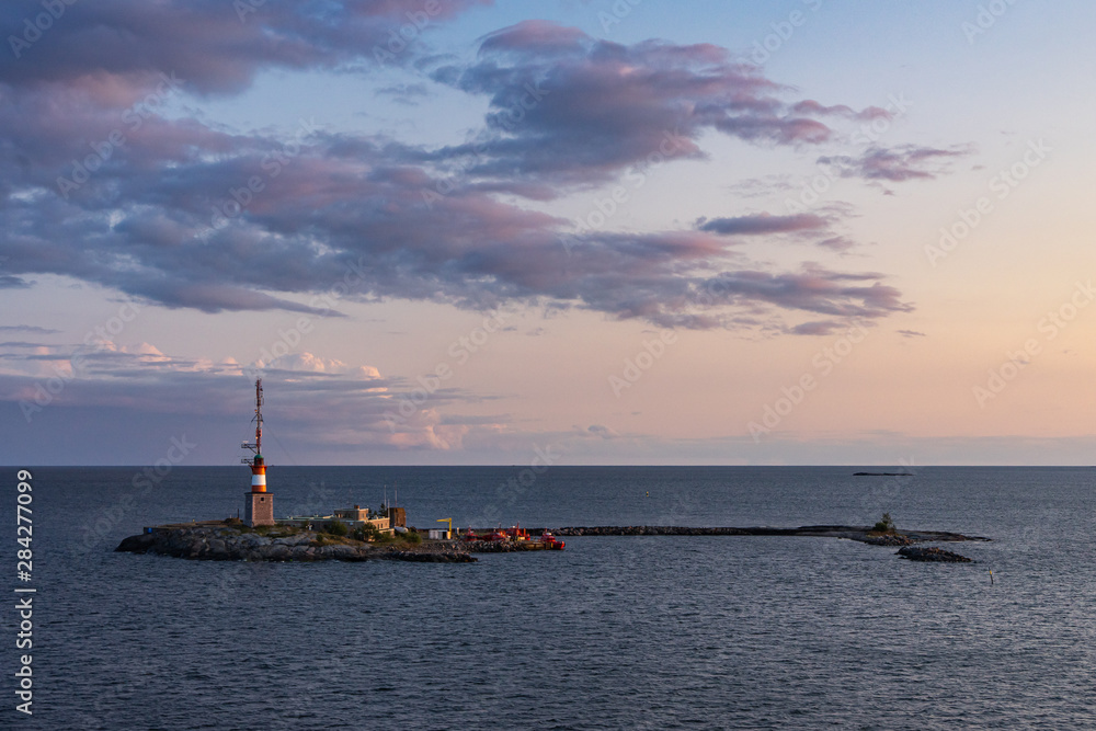 View beautiful sunset in Finland Baltic sea