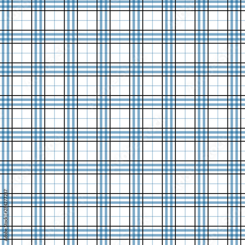 Tartan seamless blue and white pattern.Texture for plaid, tablecloths, clothes, shirts, dresses, paper, bedding, blankets, quilts and other textile products. Vector illustration EPS 10