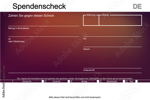 Verlaufsspendenscheck