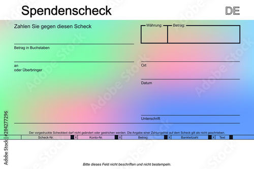 Verlaufsspendenscheck grün
