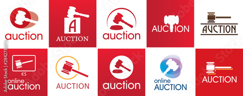 Vector set of logos for bidding and auctions