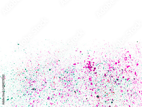 Kleine Pinsel Farbflecken lila gr  n