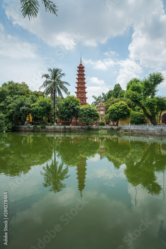 Tran Quoc pagoda in the morning, the oldest temple in Hanoi, Vietnam. Hanoi cityscape. © Hanoi Photography