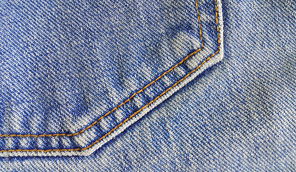 Fragment of classic blue fashioned jeans Fragment of classic blue fashioned jeans