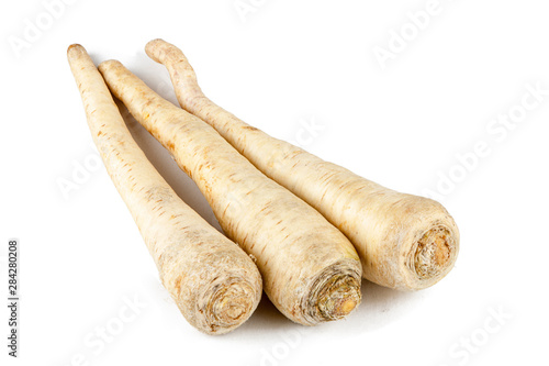 Parsley root on a white background