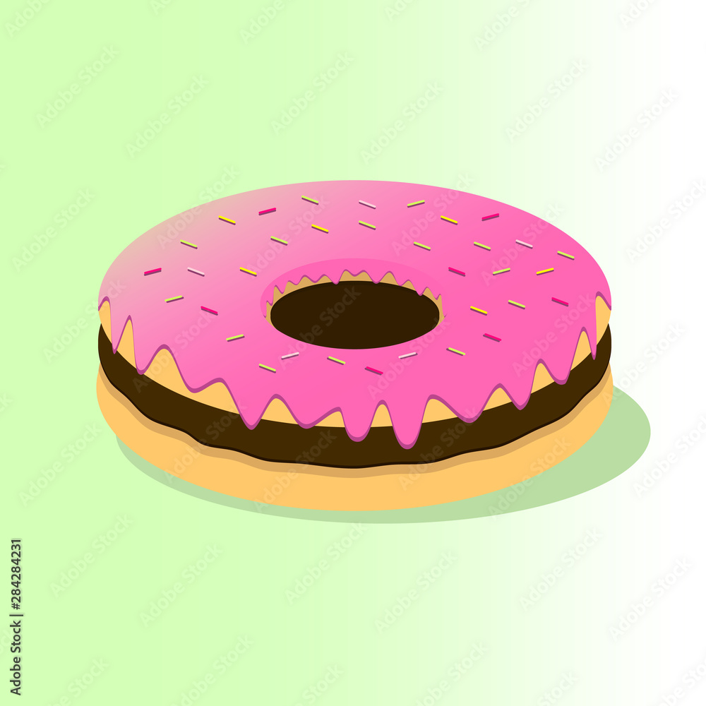 Donut with jam chocolate cream inside vector illustration Donut with jam chocolate cream inside vector illustration