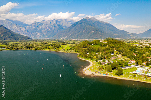 Lago di Como (IT) - Lido di Colico - vista aerea photo